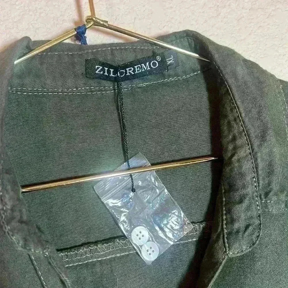 Zilcremo button down shirt with whiskering size xl like new - Picture 5 of 6